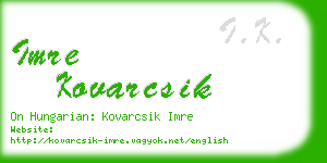 imre kovarcsik business card